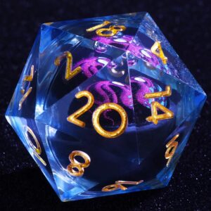 blue octopus resin dnd dice set 20side