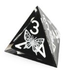 black cross white flower resin dnd dice 4 side