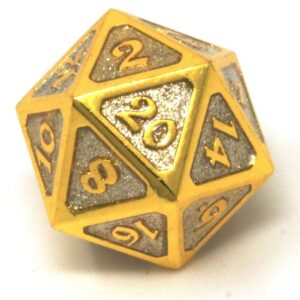 gold metal dice