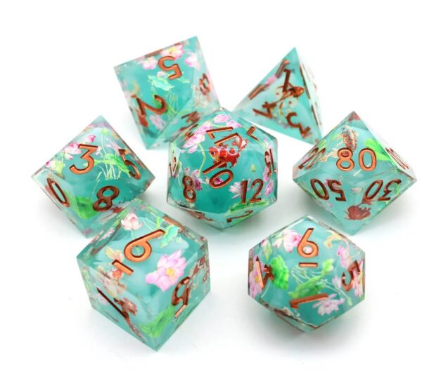 green dnd dice set