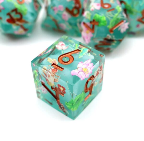 green dnd dice set