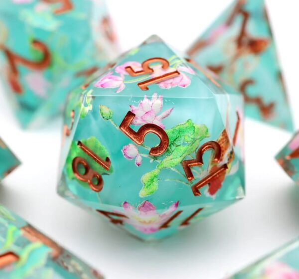 green dnd dice set