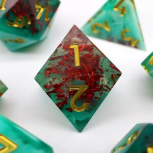 green dnd resin dice D6 dice