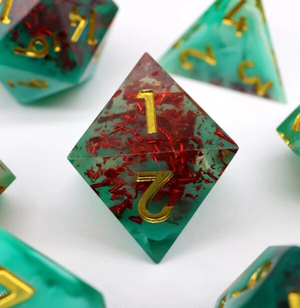 green dnd resin dice D6 dice