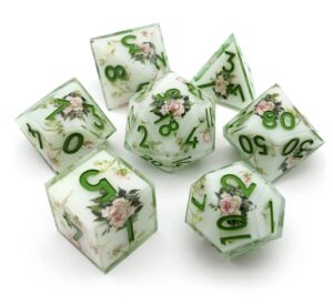 green resin dnd dice dice board games