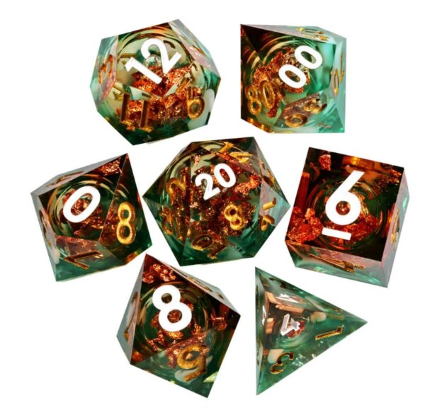 lake green liquid core dice