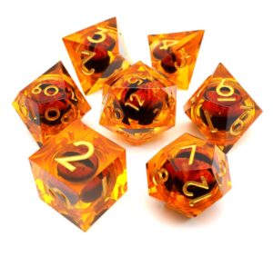 orange liquid core dnd dice rolling dice board games dnd board game dice