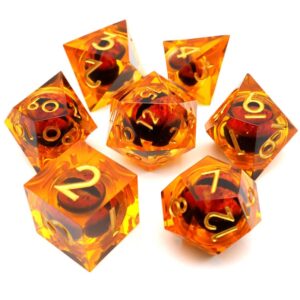 orange liquid core dnd dice rolling dice board games dnd board game dice