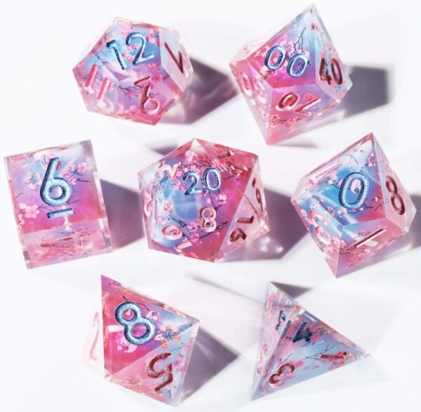 pink dnd dice set