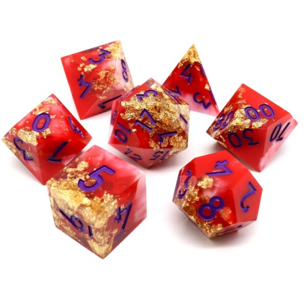 red liquid core dnd dice set