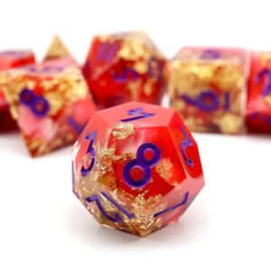 red liquid core dnd dice set