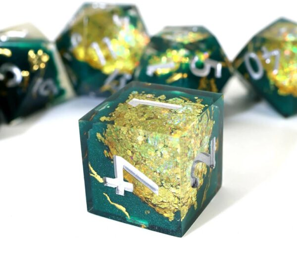 yellow leave liquid core dnd dice