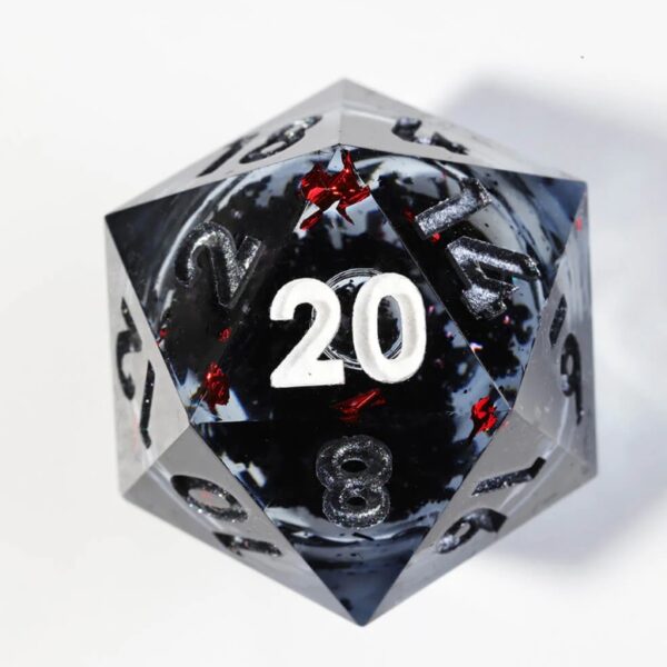 Black Sharp Edge Dice 20 Dice