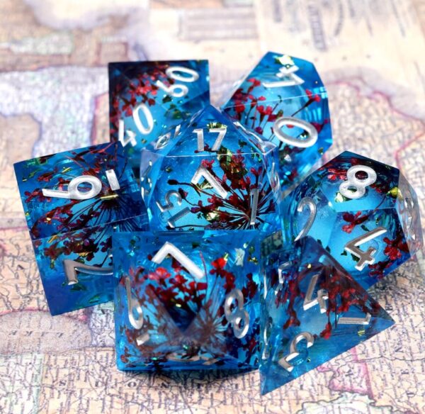 Blue Liquid Core Dice Set