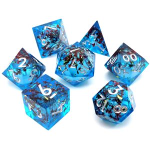 Blue Liquid Core Dice Set