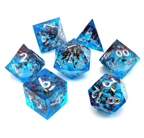 Blue Liquid Core Dice Set