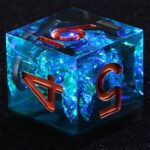 Blue Resin Board Game Dice