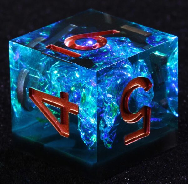 Blue Resin Board Game Dice