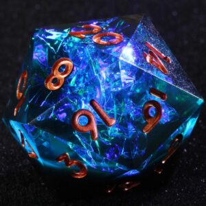 Blue Resin Board Game Dice