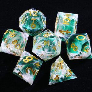 Green Resin Dice Set Good Dice Board Game Dice