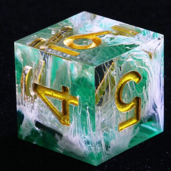 Green Resin Dice Set D6 Dice