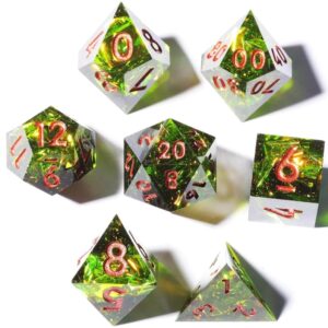 Green Resin Dice Set