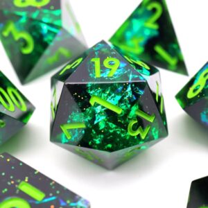 Green Sharp Edge Dice Set D100 Dice