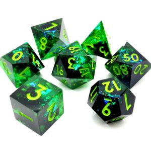 Green Sharp Edge Dice Set