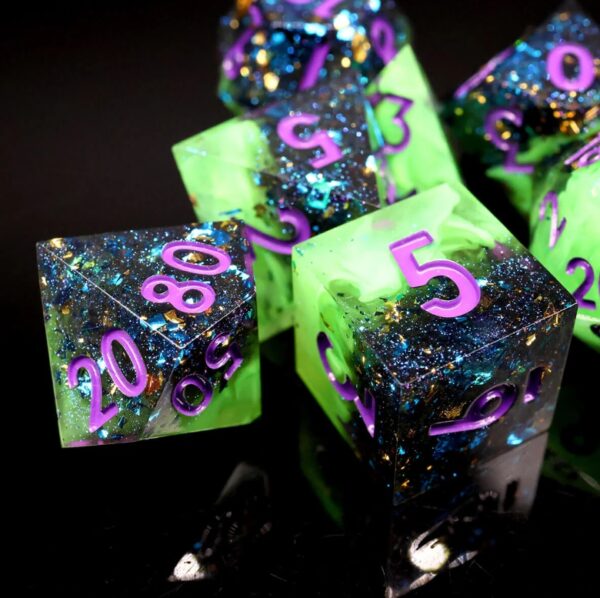 Green Sharp Edge Dice Sets