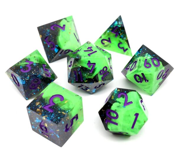 Green Sharp Edge Dice Sets