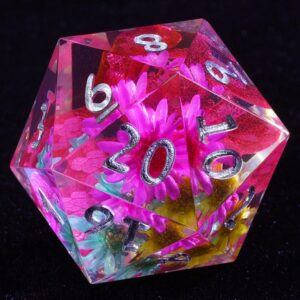 Pink Resin Board Game Dice