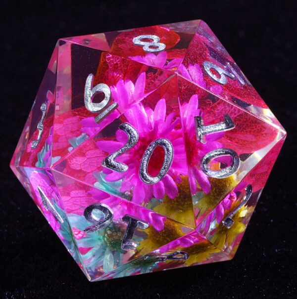 Pink Resin Board Game Dice