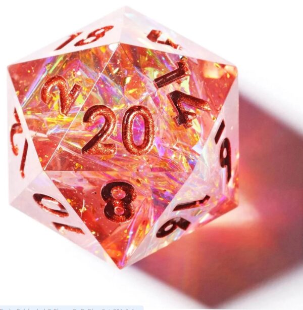 Pink Resin Dice Set