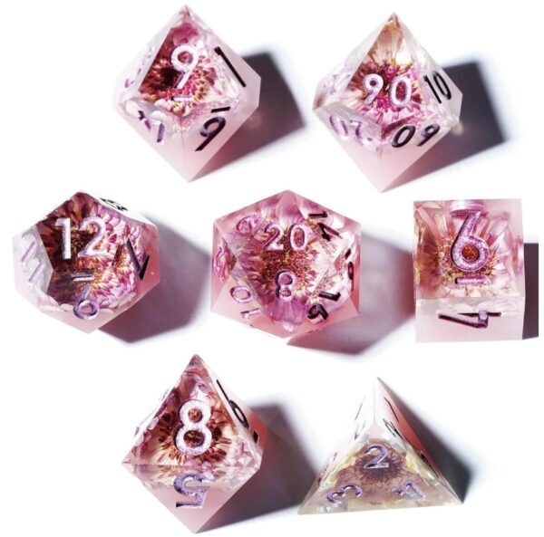 Pink Resin Dice Set