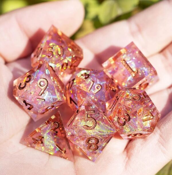 Pink Resin Dice Set