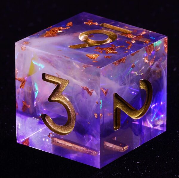 Purple Resin Board Game Dice