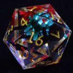 Red Flower Sharp Edge Dice