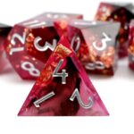 Red Sharp Edge Dice Set D4 Dice