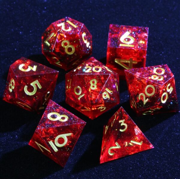 Red Sharp Edge Dice Set