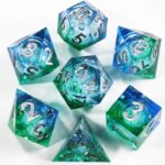 Sea Blue Liquid Core Dice