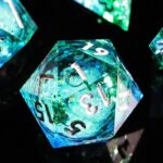 Sea Blue Liquid Core Dice D20 Dice