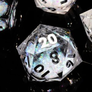 Silver Liquid Core Dice Set