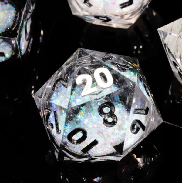 Silver Liquid Core Dice Set