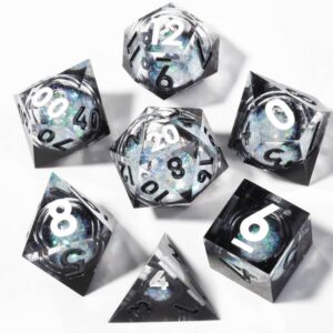 Silver Liquid Core Dice Set