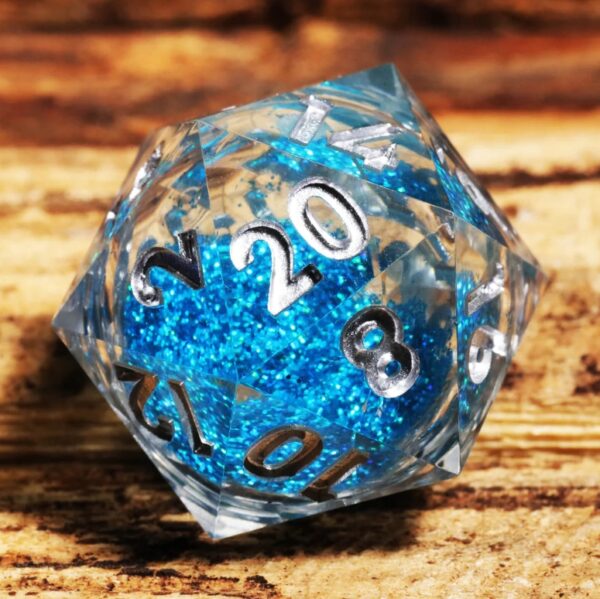 Sky Blue Liquid Core Dice D20 Dice