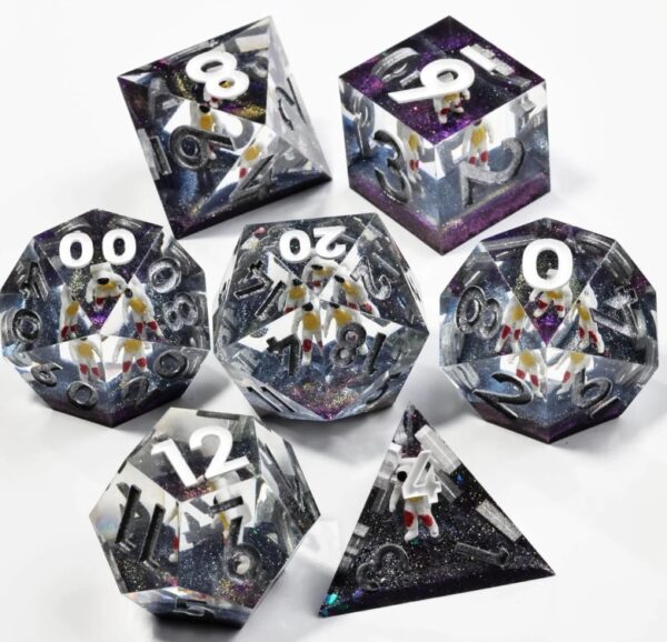 White Sharp Edge Dice Set