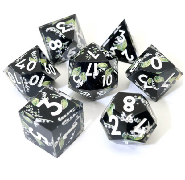 Black Resin Layered Dice Set