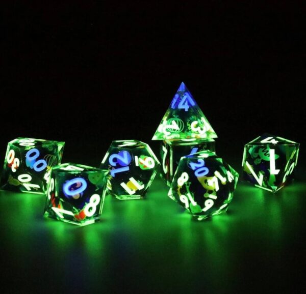 Blue Cross Green Liquid Core Dice