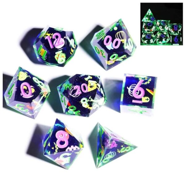 Blue Cross Green Liquid Core Dice