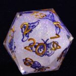 Blue Cross White Resin Dice Set